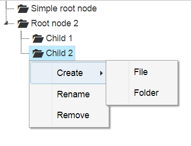 Context Menu For Folder Type Node