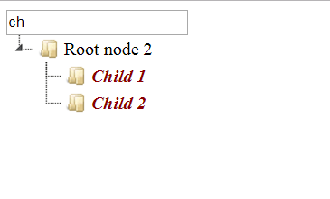 jsTree Search Outcome